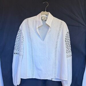 Tuckernuck White Lace Sleeve Blouse
